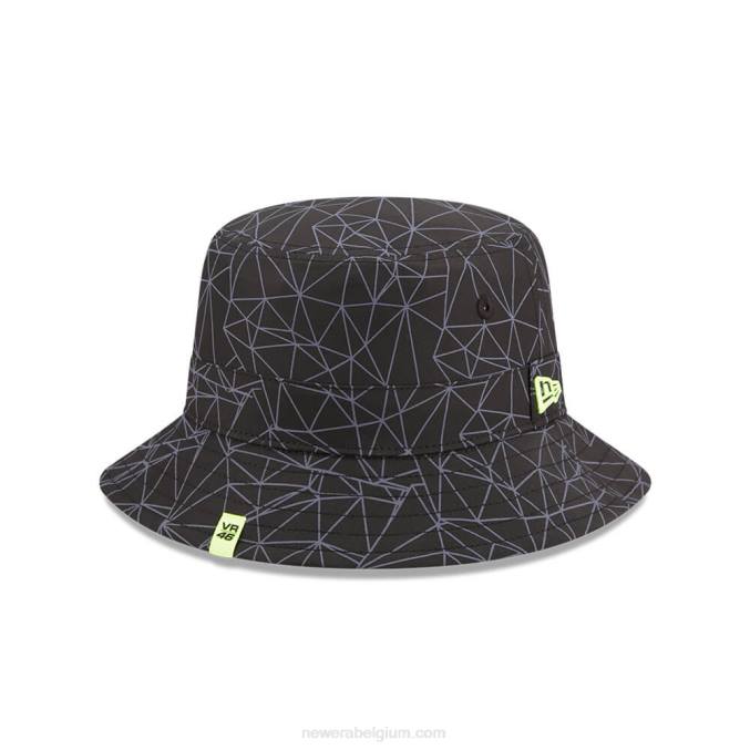 New Era vr46 zwarte vissershoed met geometrische print BT242303