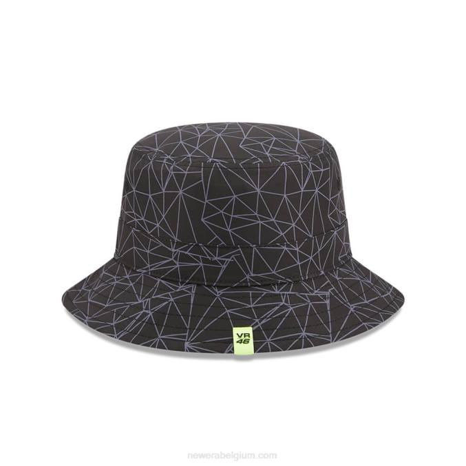 New Era vr46 zwarte vissershoed met geometrische print BT242303