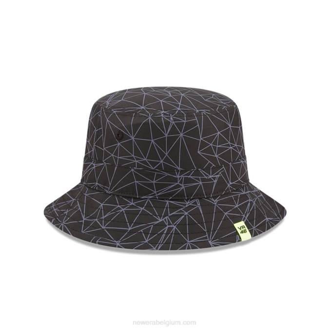 New Era vr46 zwarte vissershoed met geometrische print BT242303