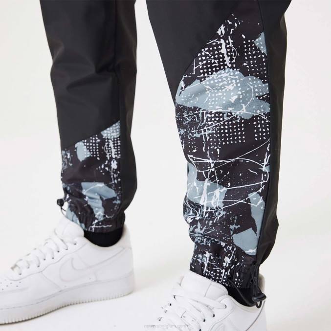 New Era Brooklyn Nets nba zwarte joggingbroek met all-over printpaneel BT242591