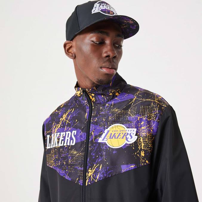 New Era la lakers nba zwart trainingsjack met all-over print BT242568