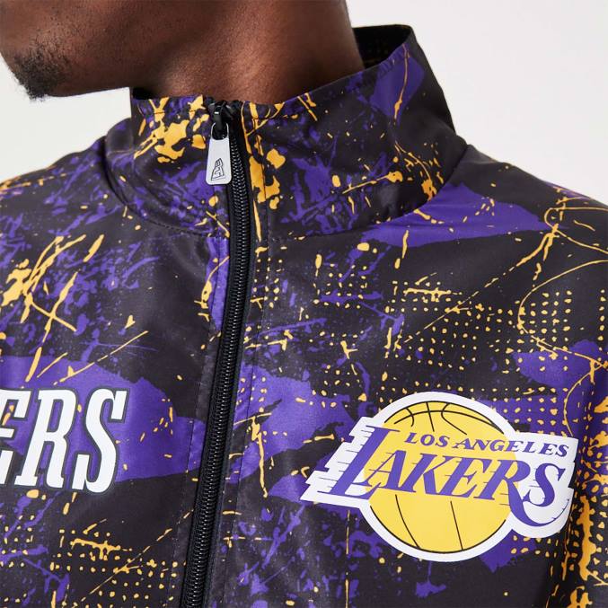 New Era la lakers nba zwart trainingsjack met all-over print BT242568