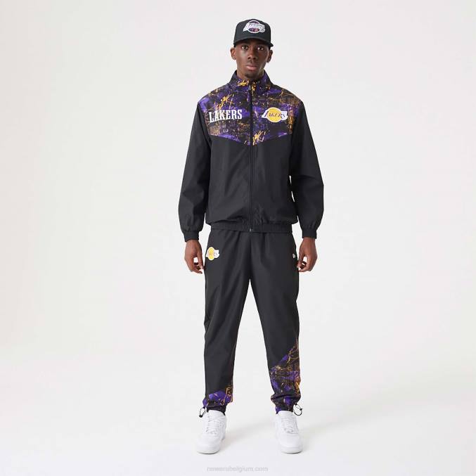 New Era la lakers nba zwart trainingsjack met all-over print BT242568