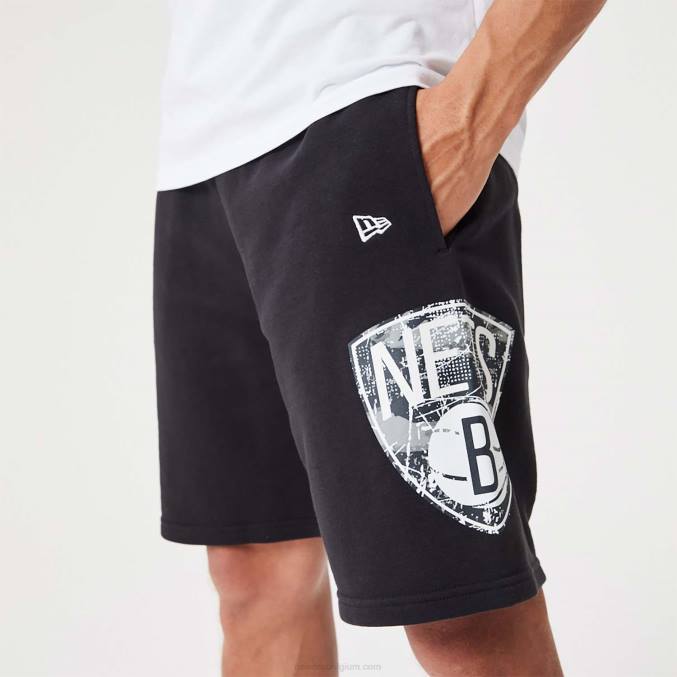 New Era Brooklyn Nets nba team logo zwarte short BT242637