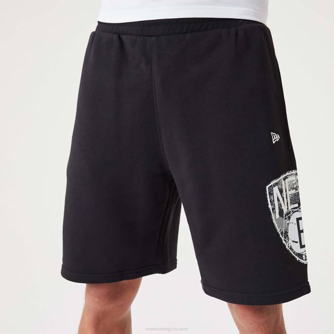 New Era Brooklyn Nets nba team logo zwarte short BT242637