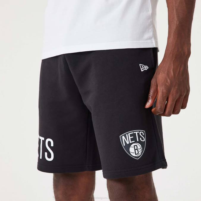 New Era Brooklyn Nets nba wordmark zwarte oversized short BT242633