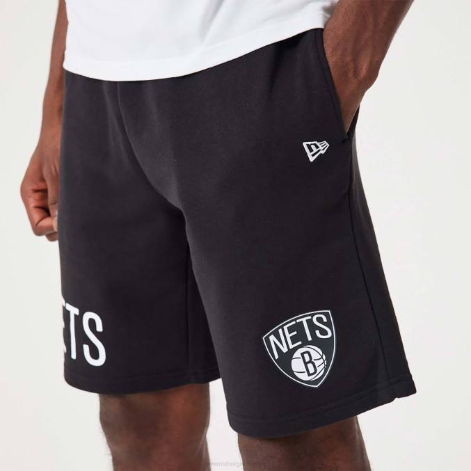 New Era Brooklyn Nets nba wordmark zwarte oversized short BT242633