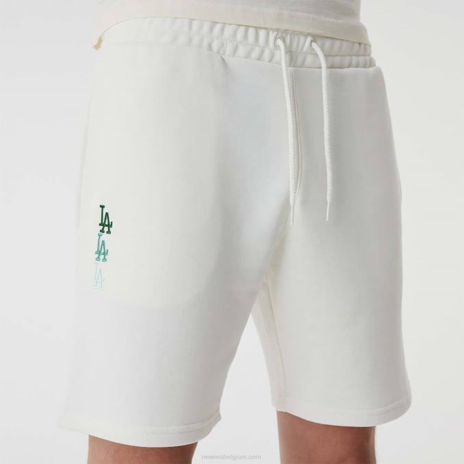 New Era la dodgers mlb gestapelde witte short met logo BT242629