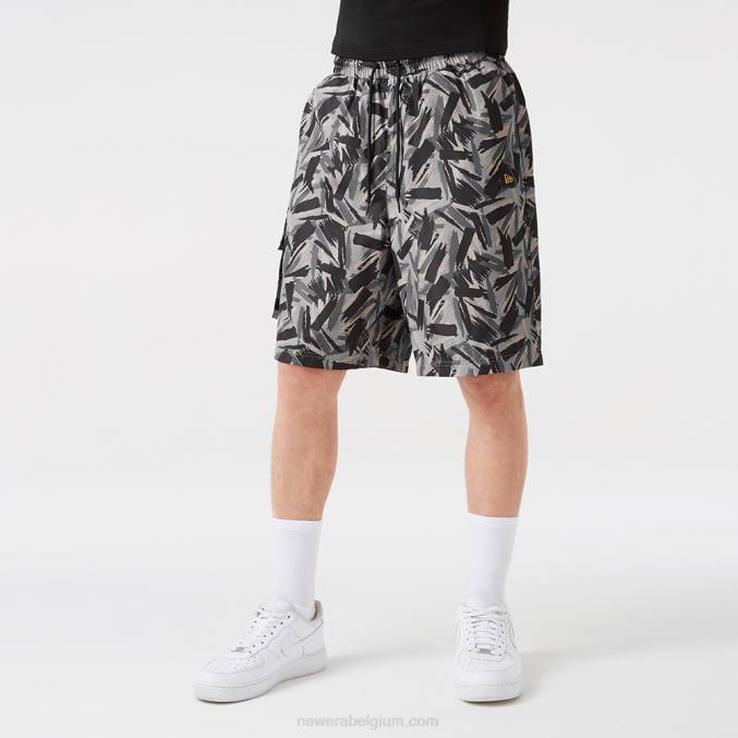 New Era print zwarte cargo shorts BT242634