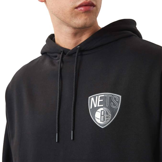 New Era Brooklyn Nets NBA-teamlogo zwarte hoodie BT242715