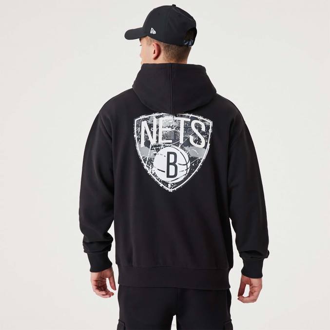 New Era Brooklyn Nets nba infill team logo zwarte pullover hoodie BT242704