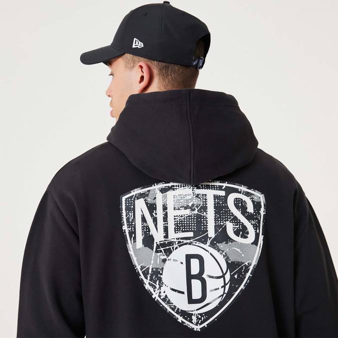 New Era Brooklyn Nets nba infill team logo zwarte pullover hoodie BT242704