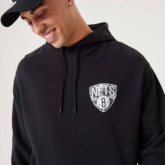 New Era Brooklyn Nets nba infill team logo zwarte pullover hoodie BT242704