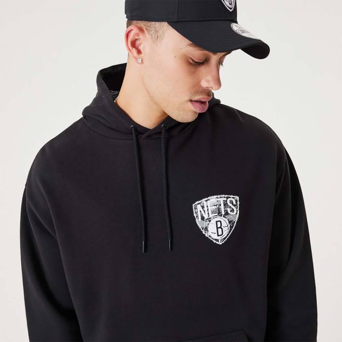 New Era Brooklyn Nets nba infill team logo zwarte pullover hoodie BT242704