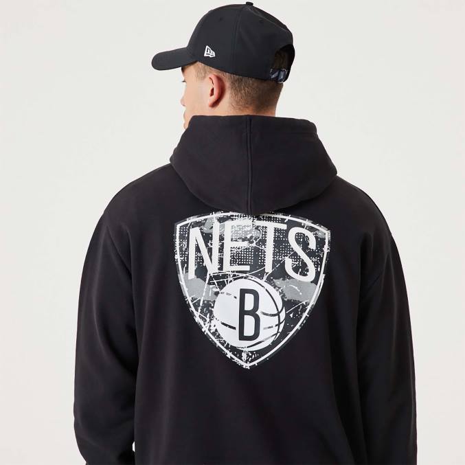 New Era Brooklyn Nets nba infill team logo zwarte pullover hoodie BT242704