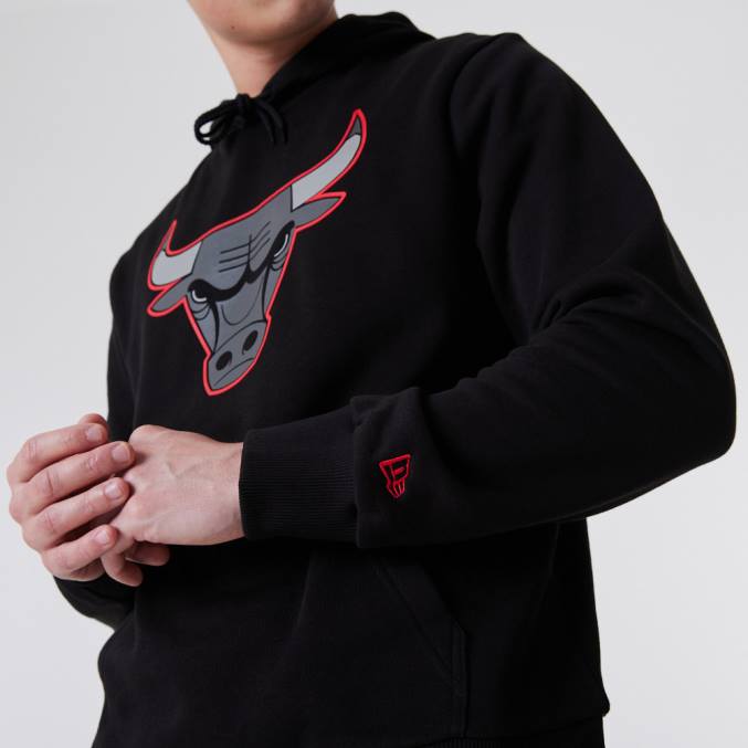 New Era Chicago Bulls NBA omtreklogo zwarte hoodie BT242813