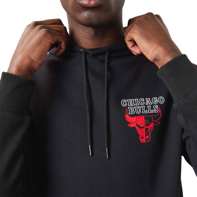 New Era Chicago Bulls NBA teamlogo zwarte hoodie BT242747