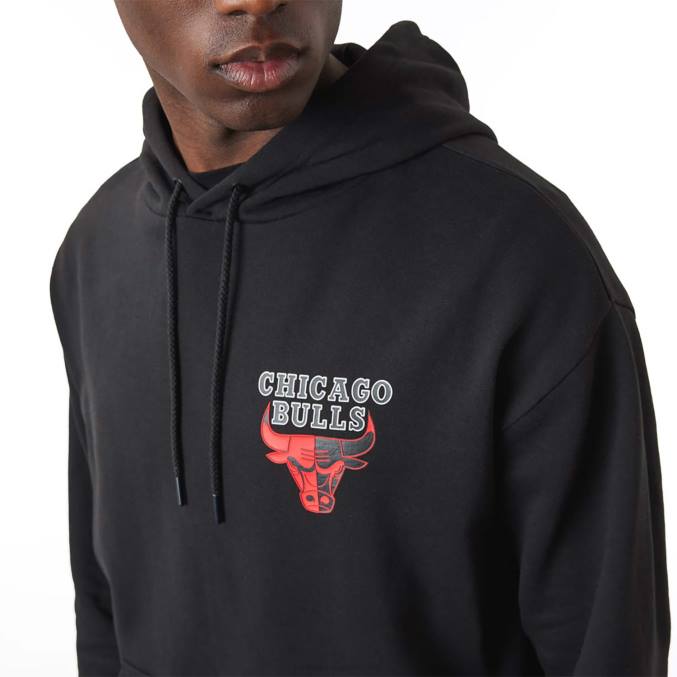 New Era Chicago Bulls NBA teamlogo zwarte hoodie BT242747
