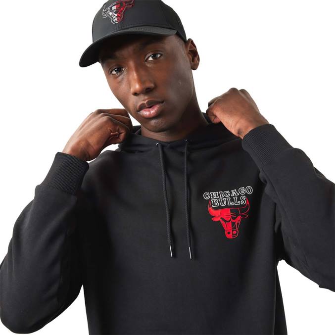 New Era Chicago Bulls NBA teamlogo zwarte hoodie BT242747