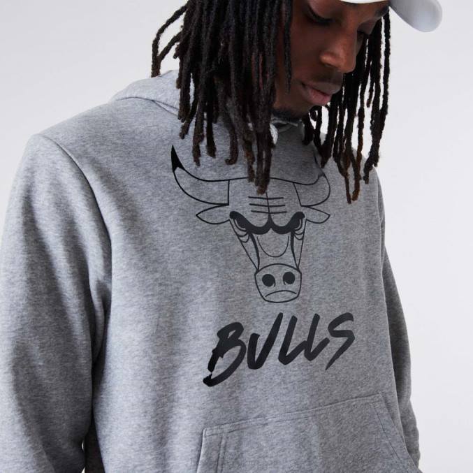 New Era Chicago Bulls nba metallic grijze hoodie BT242738