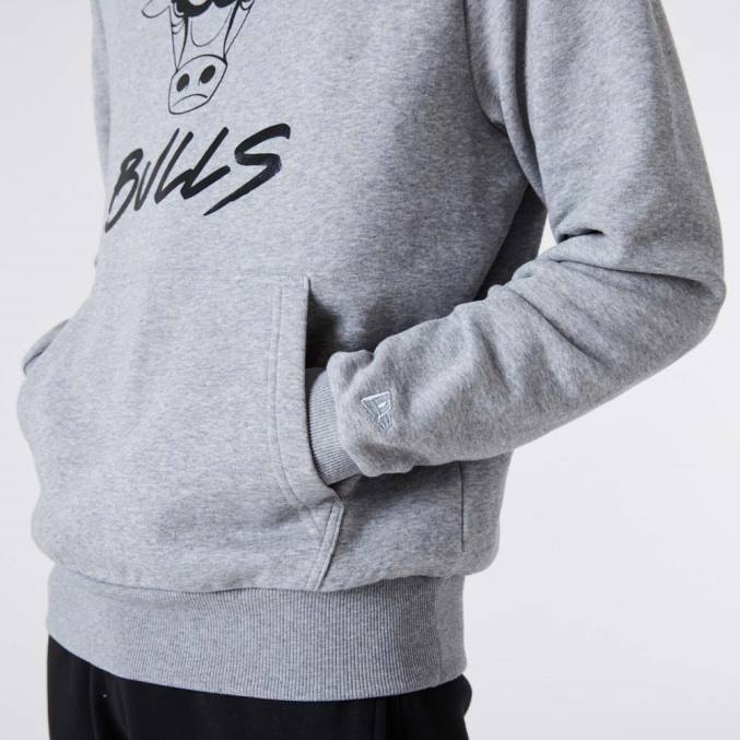 New Era Chicago Bulls nba metallic grijze hoodie BT242738