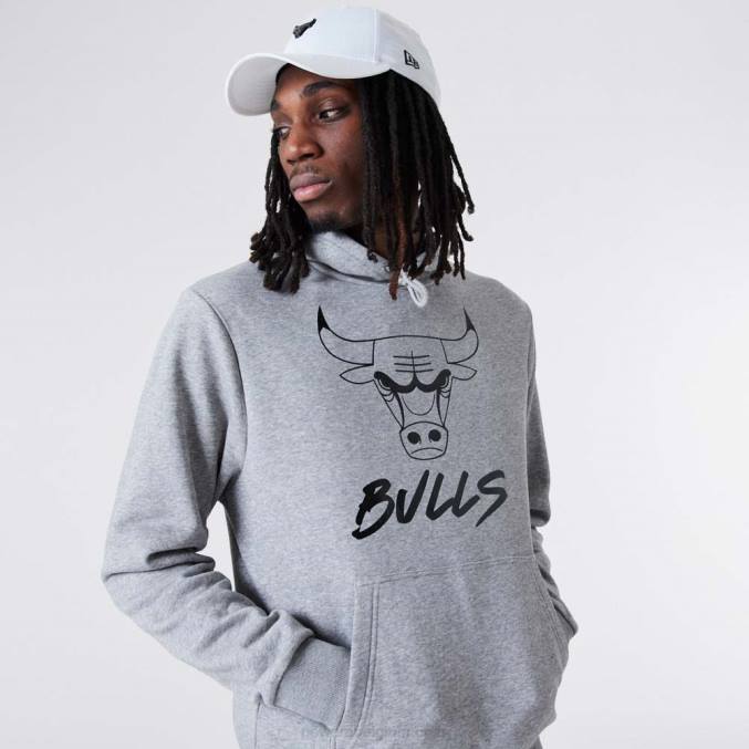 New Era Chicago Bulls nba metallic grijze hoodie BT242738