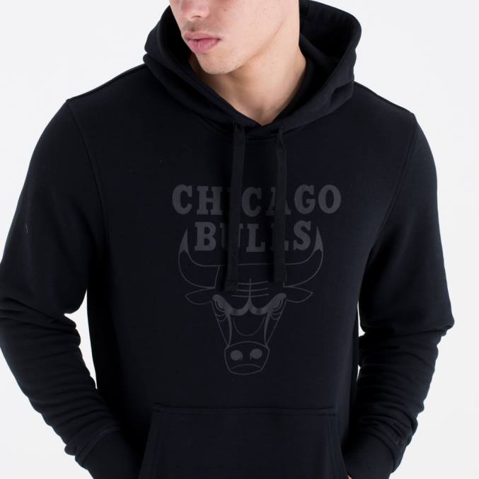 New Era Chicago Bulls team logo zwarte hoodie BT242695