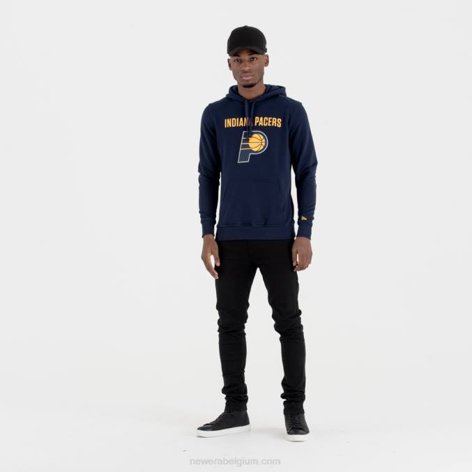 New Era Indiana Pacers marineblauwe hoodie met nba-teamlogo BT242811