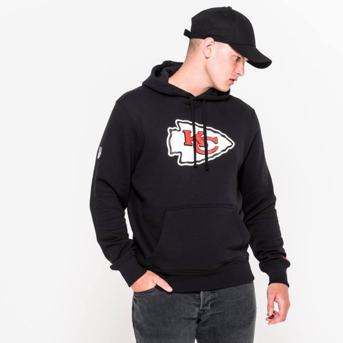 New Era Kansas City Chiefs teamlogo zwarte hoodie BT242824