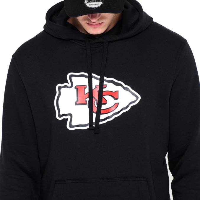 New Era Kansas City Chiefs teamlogo zwarte hoodie BT242824