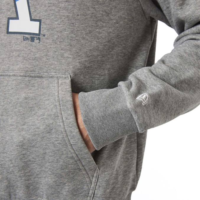 New Era La Dodgers grijze hoodie met dubbel logo BT242779
