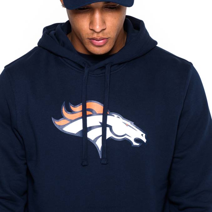 New Era Marineblauwe hoodie met Denver Broncos-teamlogo BT242809