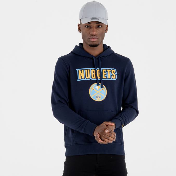New Era Marineblauwe hoodie met Denver Nuggets-teamlogo BT242711