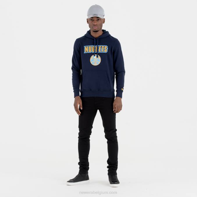 New Era Marineblauwe hoodie met Denver Nuggets-teamlogo BT242711
