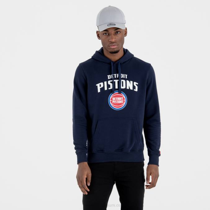 New Era Marineblauwe hoodie met het Detroit Pistons-teamlogo BT242719