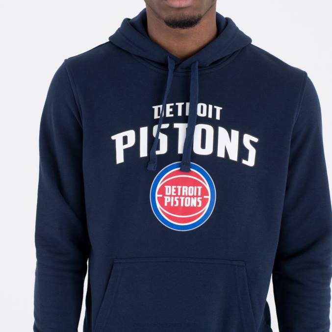 New Era Marineblauwe hoodie met het Detroit Pistons-teamlogo BT242719