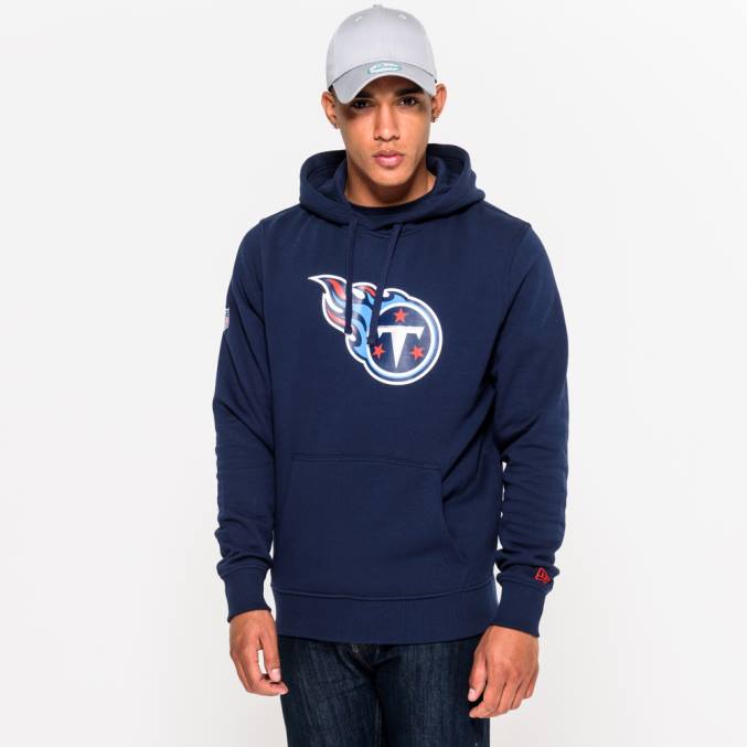 New Era Marineblauwe hoodie met logo van Tennessee Titans BT242742