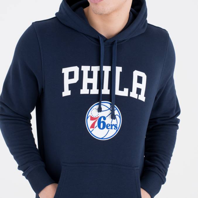 New Era Marineblauwe hoodie met philadelphia 76ers teamlogo BT242702