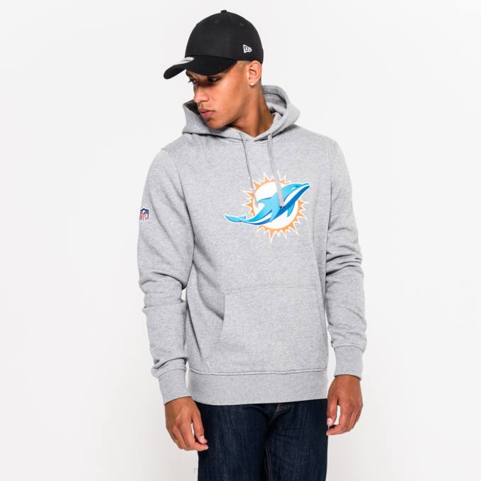 New Era Miami Dolphins team logo grijze hoodie BT242838