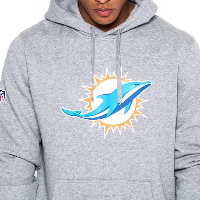 New Era Miami Dolphins team logo grijze hoodie BT242838