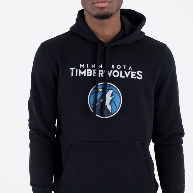 New Era Minnesota Timberwolves teamlogo zwarte hoodie BT242759
