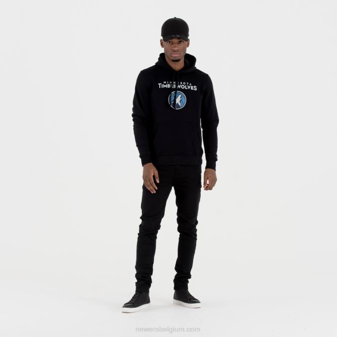 New Era Minnesota Timberwolves teamlogo zwarte hoodie BT242759