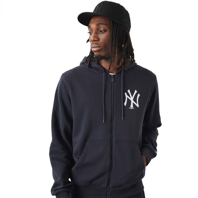 New Era New York Yankees MLB League essentiële marineblauwe hoodie met rits BT242675