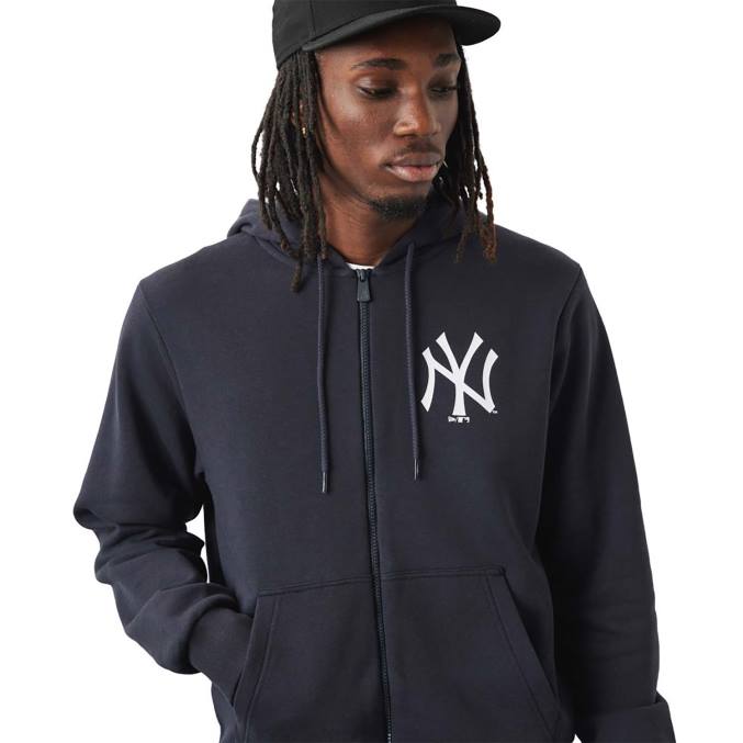 New Era New York Yankees MLB League essentiële marineblauwe hoodie met rits BT242675