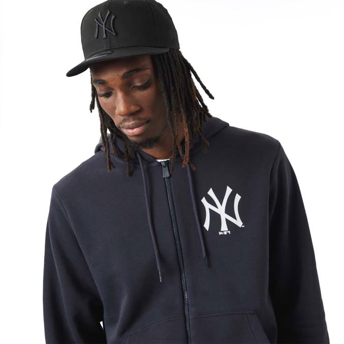New Era New York Yankees MLB League essentiële marineblauwe hoodie met rits BT242675