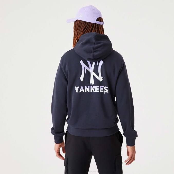 New Era New York Yankees mlb drip logo marineblauwe pullover hoodie BT242665