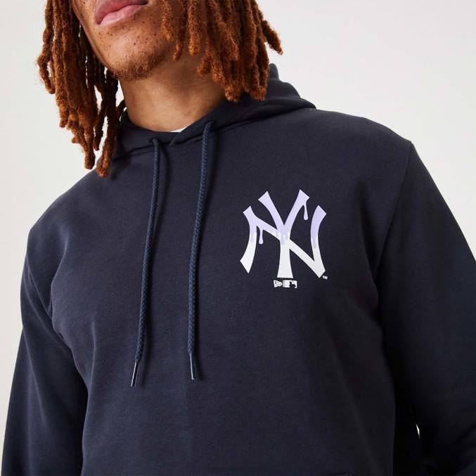New Era New York Yankees mlb drip logo marineblauwe pullover hoodie BT242665
