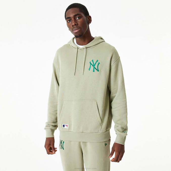 New Era New York Yankees mlb geborduurd logo gewassen kaki hoodie BT242745