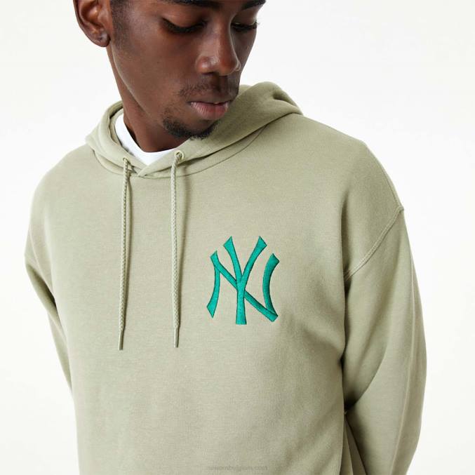 New Era New York Yankees mlb geborduurd logo gewassen kaki hoodie BT242745