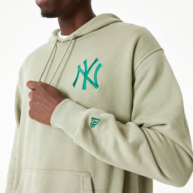 New Era New York Yankees mlb geborduurd logo gewassen kaki hoodie BT242745